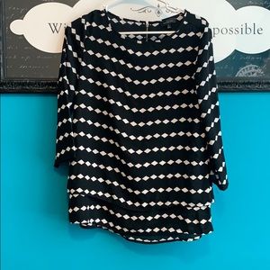 Black and white blouse